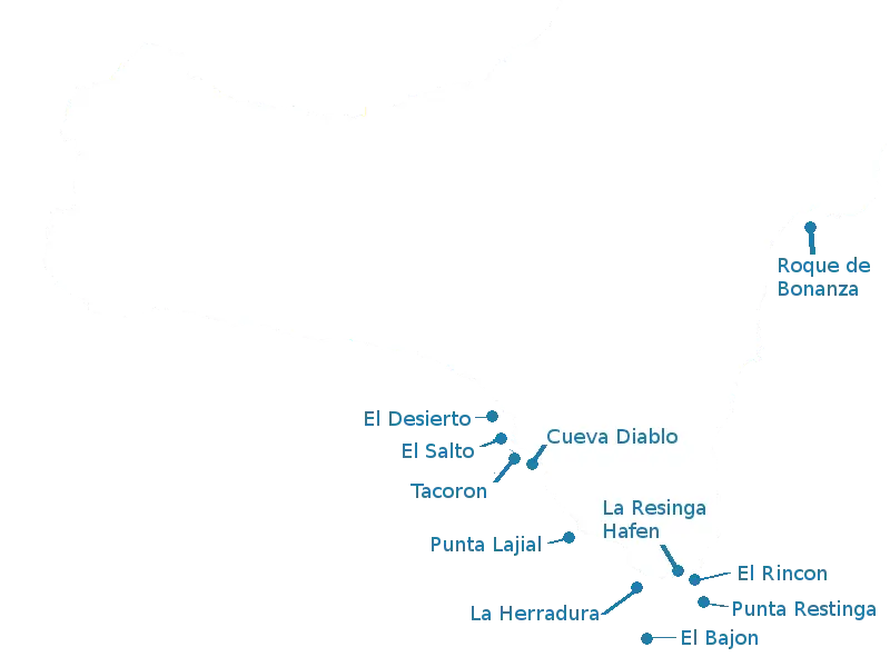 Tauchplätze El Hierro tauchen la restinga mar de las calmas karte marine reservat